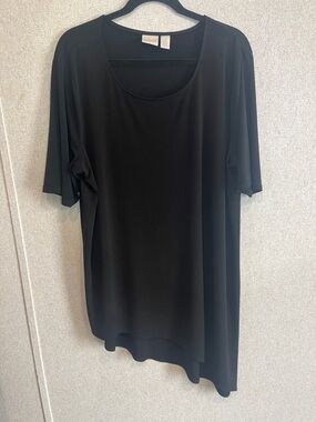 Chico's Black Scoop Neck Short Sleeve Tunic